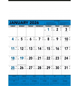 Contractor Memo Calendar, Blue &amp; Black