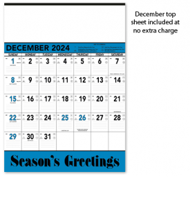 Contractor Memo Calendar, Blue &amp; Black