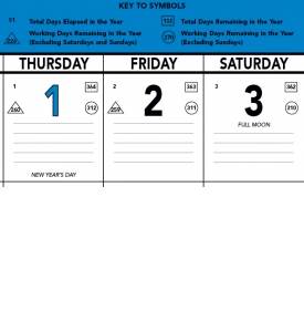 Contractor Memo Calendar, Blue &amp; Black