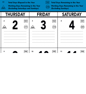 Contractor Memo Calendar, Blue &amp; Black