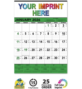 Contractor Memo Calendar, Green &amp; Black