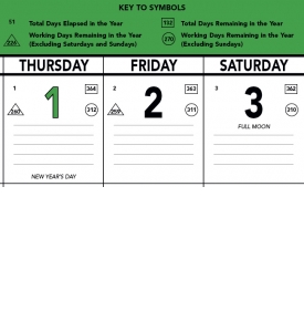 Contractor Memo Calendar, Green &amp; Black
