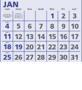 Span-A-Year - Blue &amp; Grey Calendar