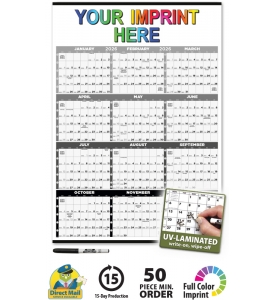 Time Management Span-A-Year (Laminated) Calendar, Black &amp; White