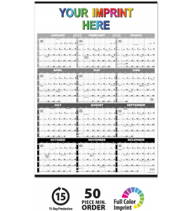 Time Management Span-A-Year (Non-Laminated) Calendar, Black &amp; White