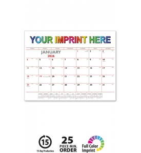 Desk Pad Calendar, Red &amp; Black (No Corners)
