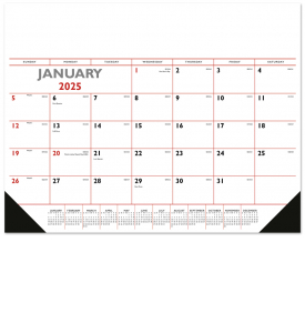 Desk Pad Calendar, Red &amp; Black