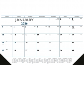 Desk Pad Calendar, Black &amp; Blue