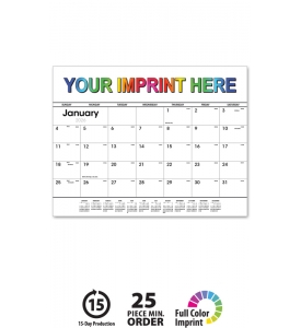 Desk Pad Calendar, Black &amp; White (No Corners)