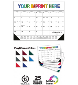 Desk Pad Calendar, Black &amp; White
