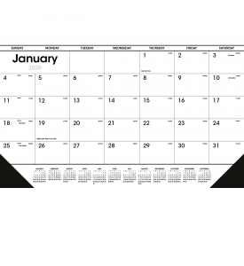 Desk Pad Calendar, Black &amp; White