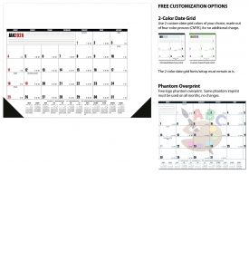 Desk Pad Calendar; Multi-Colored (Top &amp; Right Side Ads)