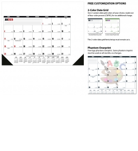 Multi-Colored Desk Pad Calendar, Top &amp; Right Side Ads