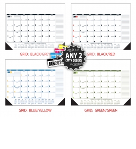 Desk Pad Calendar; Multi-Colored (Top &amp; Right Side Ads)