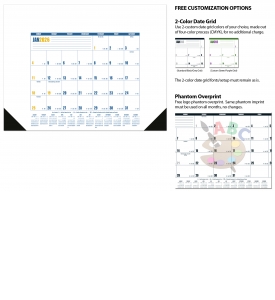 Desk Pad Calendar; Multi-Colored (Top &amp; Both Side Ads)