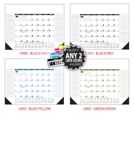 Desk Pad Calendar; Multi-Colored (Top &amp; Both Side Ads)