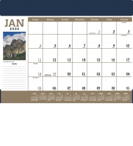 Vinyl Desk Pad Calendar, Scenic