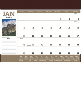Vinyl Desk Pad Calendar, Scenic