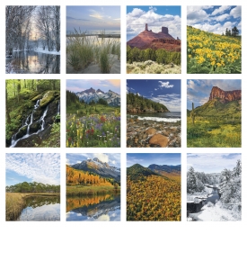 Vinyl Desk Pad Calendar, Scenic