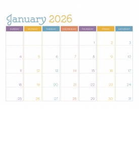Small Monthly Desk Pad Calendars, Colors (11x8.5; 13-Sheet)