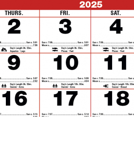 Almanac Calendar, Small