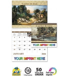 Currier &amp; Ives Spiral Calendar