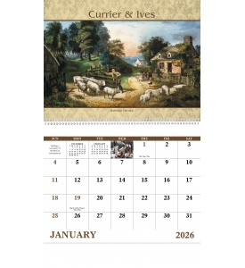 Currier &amp; Ives Spiral Calendar