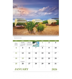 Beach Paradise Spiral Calendar