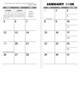Cue Monthly Pocket Planner (3.5x6, Stapled)