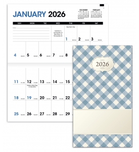 Budget Pocket Planner; Vintage Gingham (3.5x6, Stapled)