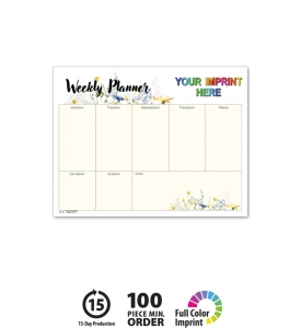 Small Weekly Desk Pad Calendars, Floral (11x8.5; 52-Sheet)