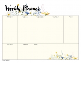 Small Weekly Desk Pad Calendars, Floral (11x8.5; 52-Sheet)