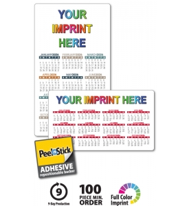 Custom Repositionable Sticky Back Card Calendar, 4 x 7