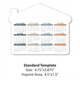 Custom Calendar Magnet, House Shape (Laminated)