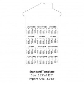 Calendar Magnet, House Shape (3.75x6.125)
