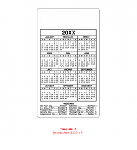 Calendar Magnet, 4 x 7