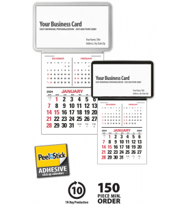 Vitronic 3-Mo. View Press-n-Stick™ Calendar; Business Card Holder (BLANK)