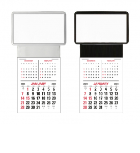 Vitronic 3-Mo. View Press-n-Stick™ Calendar; Business Card Holder (Imprinted)