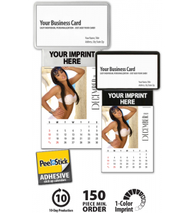 Vitronic Sunshine Girls Press-n-Stick™ Calendar; Business Card Holder (Imprinted)