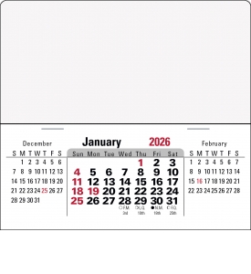 Horizontal 3-Mo. View Press-n-Stick™ XL Calendar