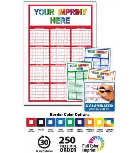 Year-At-Glance Giant Wall Calendar w/Week Numbers (27x39) - FULL COLOR / LAMINATED