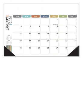 Vista Desk Pad Calendar, Modern (17x12, Color)