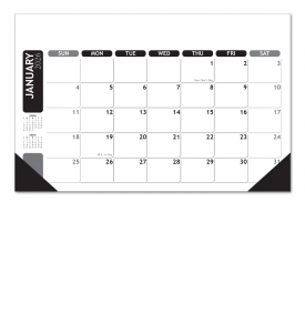 Vista Desk Pad Calendar, Modern (17x11, Black)