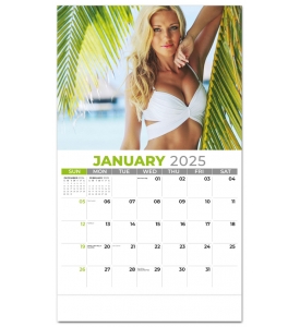 2025 Galleria Collection Swimsuit Models Calendar  10-5/8" x 18-1/2" Affordable Staple Bound 