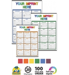 Full Year View Calendar - 20 x 29 (Accent)