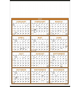 Full Year View Calendar - 20 x 29 (Accent, Laminated)