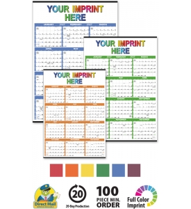 Full Year View Calendar - 27 x 38 (Accent)