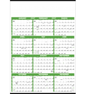 Full Year View Calendar - 27 x 38 (Accent)