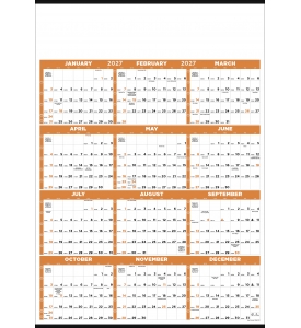 Full Year View Calendar - 27 x 38 (Accent)