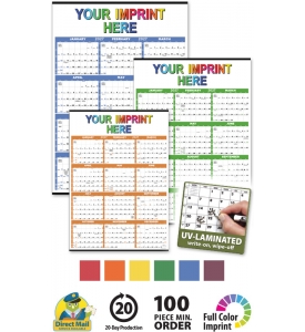 Full Year View Calendar - 27 x 38 (Accent, Laminated)